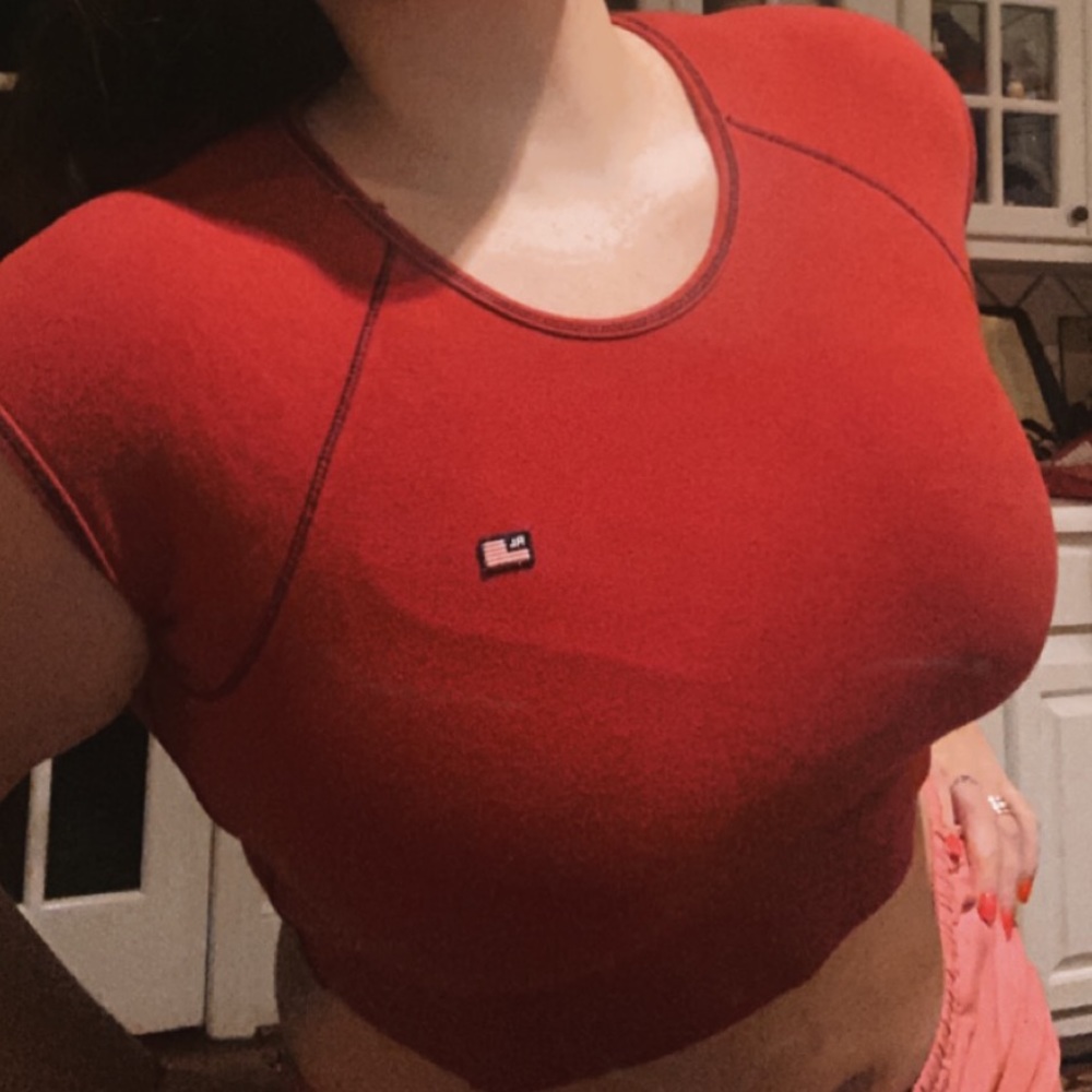 RALPH LAUREN RED VINTAGE CROP-TOP! NEVER WORN!!